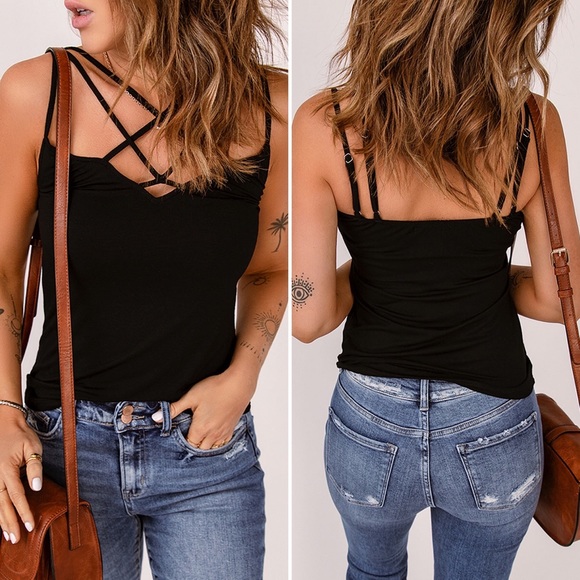 We Meet Again Crisscross Strap Cami - Picture 2 of 5
